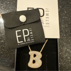 Brand New EP Jewels Iced Jumbo Letter Necklace, “B”
